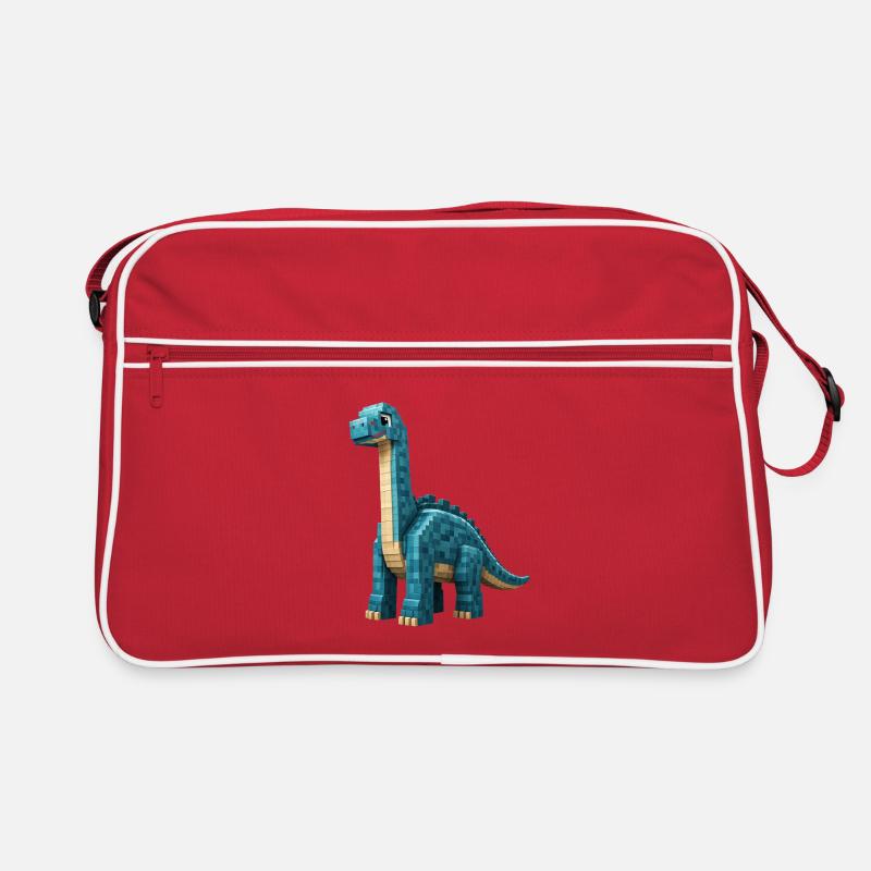 Pixel Brontosaurus Retro Tasche