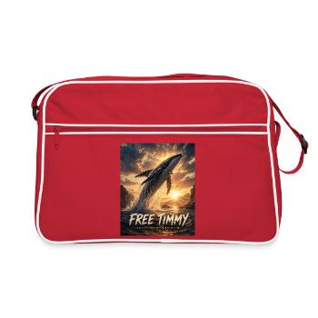 Timmy der Wal  - Retro Tasche - Rot/Weiß - Vorne