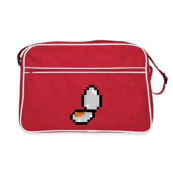 Pixel-Ei - Retro Tasche - Rot/Weiß - Vorne