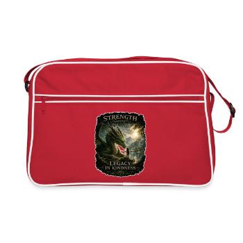 Dragon Friendship: Strength in Harmony - Retro Bag - red/white - Front