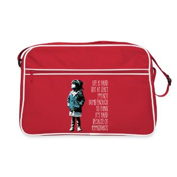 La vie est dure mais au moins je ne suis pas assez bête - Sac Retro - rouge/blanc - Devant
