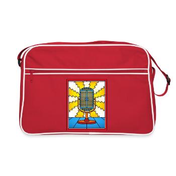 Stained Glass Retro Microphone - Retro Bag - red/white - Front