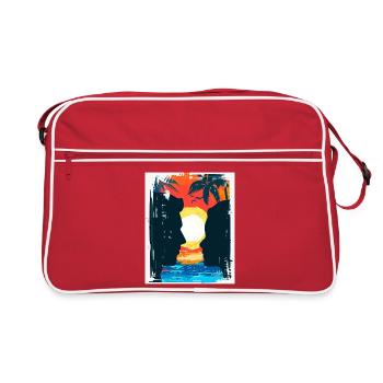 Tropical Sunset Lover - Retro Bag - red/white - Front