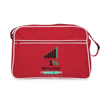 1% Meilleur Chaque Jour - Sac Retro - rouge/blanc - Devant