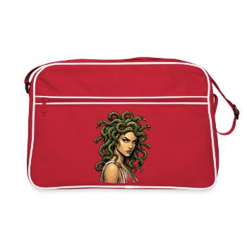 Icône de Cheveux de Serpent de Méduse - Sac Retro - rouge/blanc - Devant