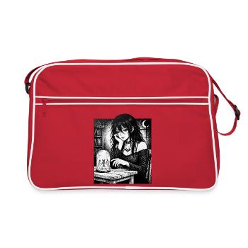 Gothic night owl in a glass - Retro Bag - red/white - Front