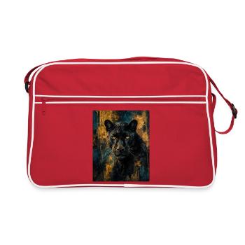 Panthère noire dorée - Sac Retro - rouge/blanc - Devant