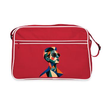 Retro Portrait – Geometric Colors - Retro Bag - red/white - Front