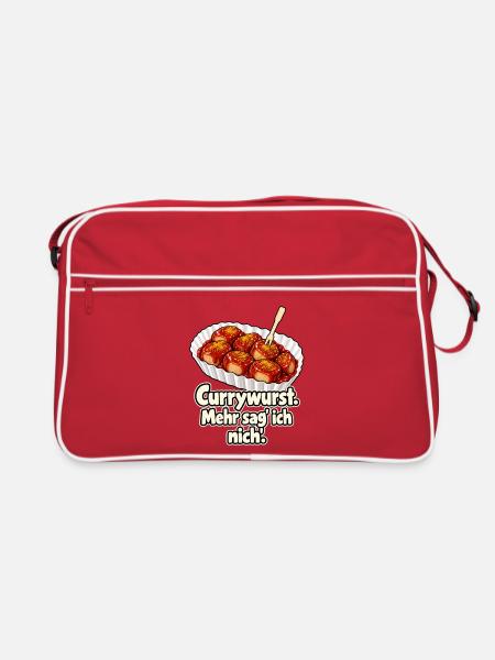 Currywurst reicht - Retro Tasche - Rot/Weiß