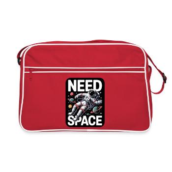 I Need Space - Retro Tasche - Rot/Weiß - Vorne