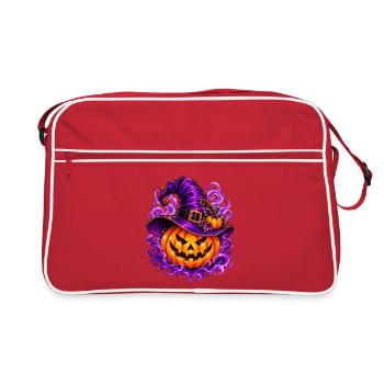 Halloween-Zauberhut Kürbis - Retro Tasche - Rot/Weiß - Vorne