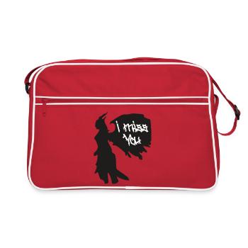 I Miss You Gothic Silhouette - Retro Tasche - Rot/Weiß - Vorne