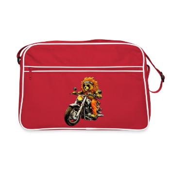 Motorrad Löwe - Retro Tasche - Rot/Weiß - Vorne