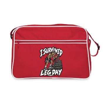 Ich habe den Beintag überlebt - Retro Tasche - Rot/Weiß - Vorne