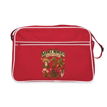 Sammle Momente, keine Dinge - Retro Tasche - Rot/Weiß - Vorne