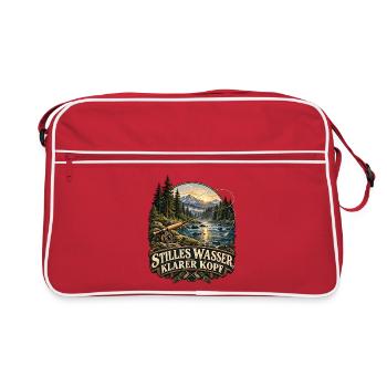 Stilles Wasser, klarer Kopf - Retro Tasche - Rot/Weiß - Vorne