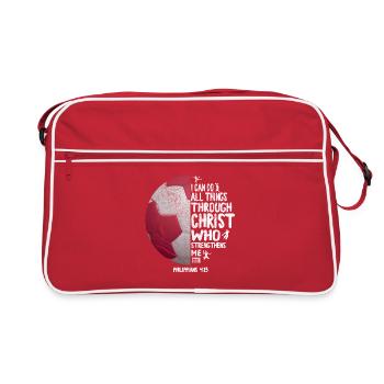 Tout par le Christ qui me fortifie Football - Sac Retro - rouge/blanc - Devant