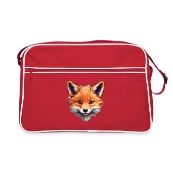 Renard, Animaux, Forêt, Mignon, Intelligent, Renards, Hipster, Cool - Sac Retro - rouge/blanc - Devant