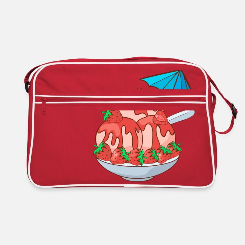 Eis Speiseeis Eiskrem Eiscreme Kugeleis Eisbecher Retro Tasche