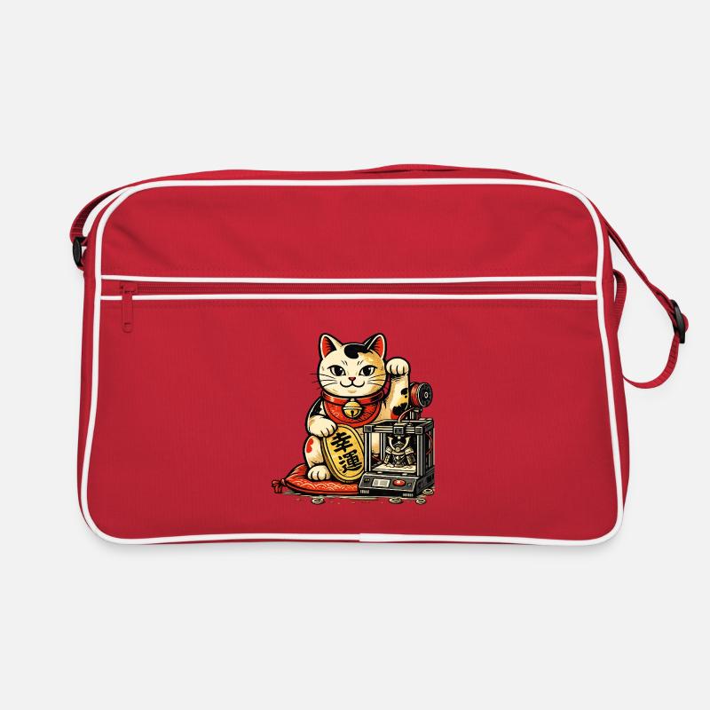 Lucky Maker Cat – Die glückliche Katze der Créates Retro Tasche