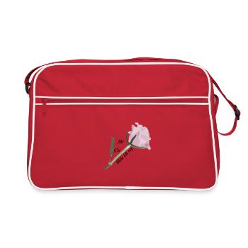 Rosen-Aquarell: zarte Blüte - Retro Tasche - Rot/Weiß - Vorne