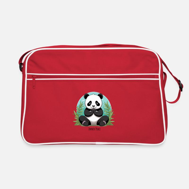 Inner Peace – Meditating Panda - Retro Bag - red/white