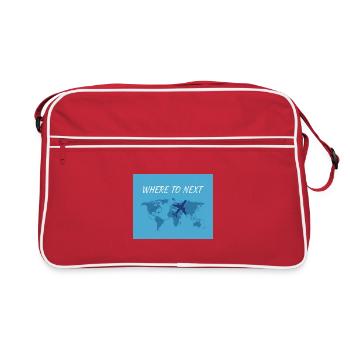 Où faire la prochaine tournée mondiale, voyage - Sac Retro - rouge/blanc - Devant