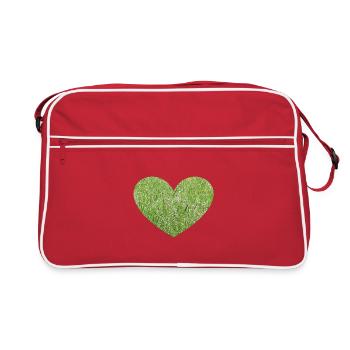 Grass heart - Retro Bag - red/white - Front