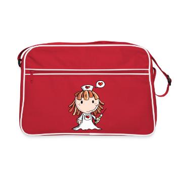 Dear nurse - heart - cute - profession - Retro Bag - red/white - Front