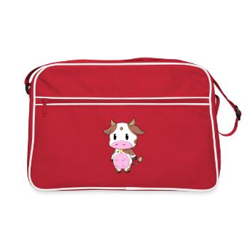 Süsse Kuh - Retro Tasche - Rot/Weiß - Vorne