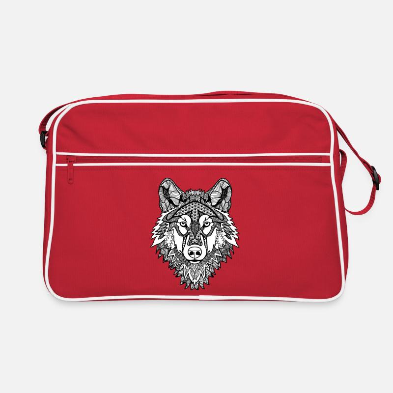 Mandala Wolf Retro Bag