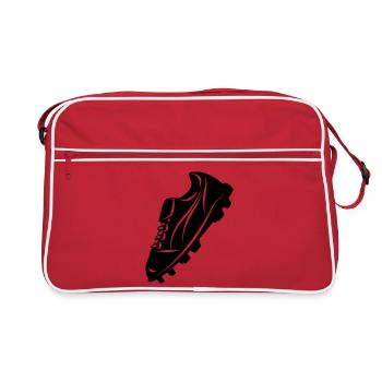 Silhouette d’ombre transparente de chaussure de football - Sac Retro - rouge/blanc - Devant