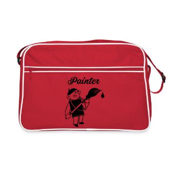 Paint as a paint pot and cap with large brush - Retro Bag - red/white - Front