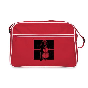 Double bass Double bass player Double bass player - Retro Bag - red/white - Front