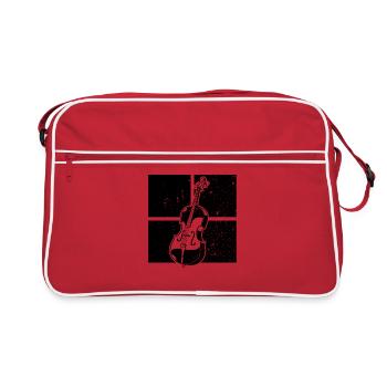 Cello Cellospieler Cellist - Retro Tasche - Rot/Weiß - Vorne