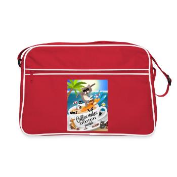 Spruch Humor - Coffee makes Everything possible - Retro Tasche - Rot/Weiß - Vorne