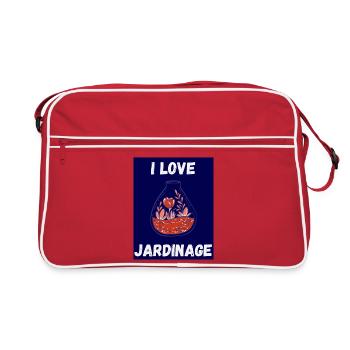 PRINTEMPS. JARDINAGE. RETRAITE. PRINTEMPS. JARDIN. - Sac Retro - rouge/blanc - Devant