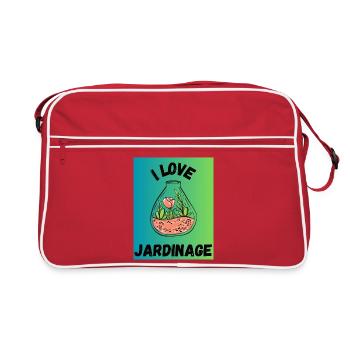 PRINTEMPS. JARDINAGE. RETRAITE. PRINTEMPS. JARDIN. - Sac Retro - rouge/blanc - Devant