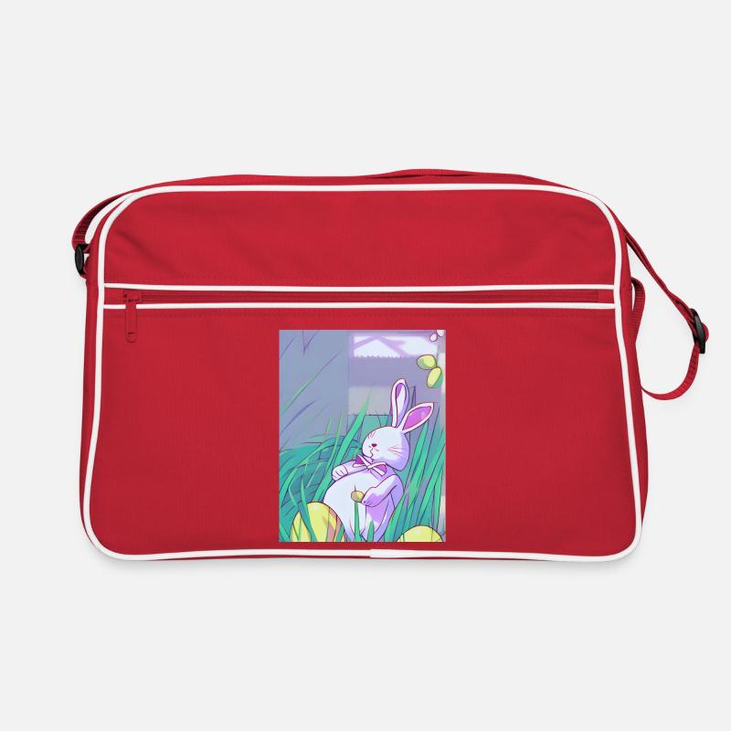 Pastel Easter Bunny in Spring Grass Retro Bag