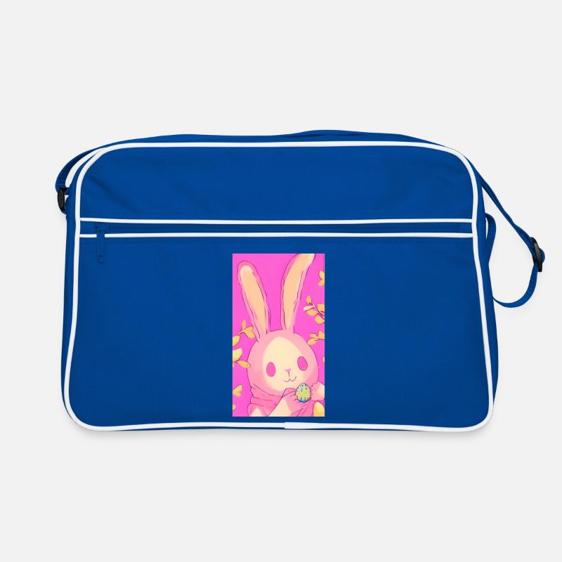 Pastel Easter Bunny Pink Easter Egg Retro Bag
