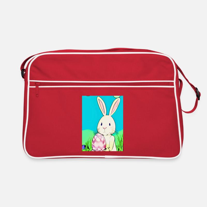 Neon Easter Bunny with Easter Egg in the Grass Retro Bag