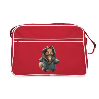 Concevoir avec un écureuil portant une veste - Sac Retro - rouge/blanc - Devant