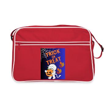 Trick oder Treat Mumie Kürbis - Retro Tasche - Rot/Weiß - Vorne