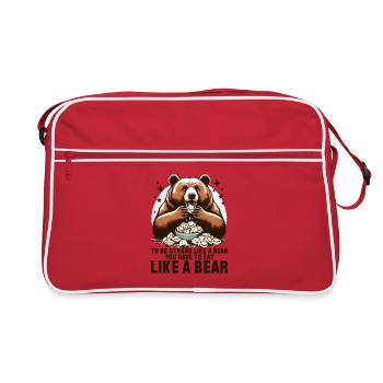 Pelmeni Bear Strong Gift - Retro Bag - red/white - Front