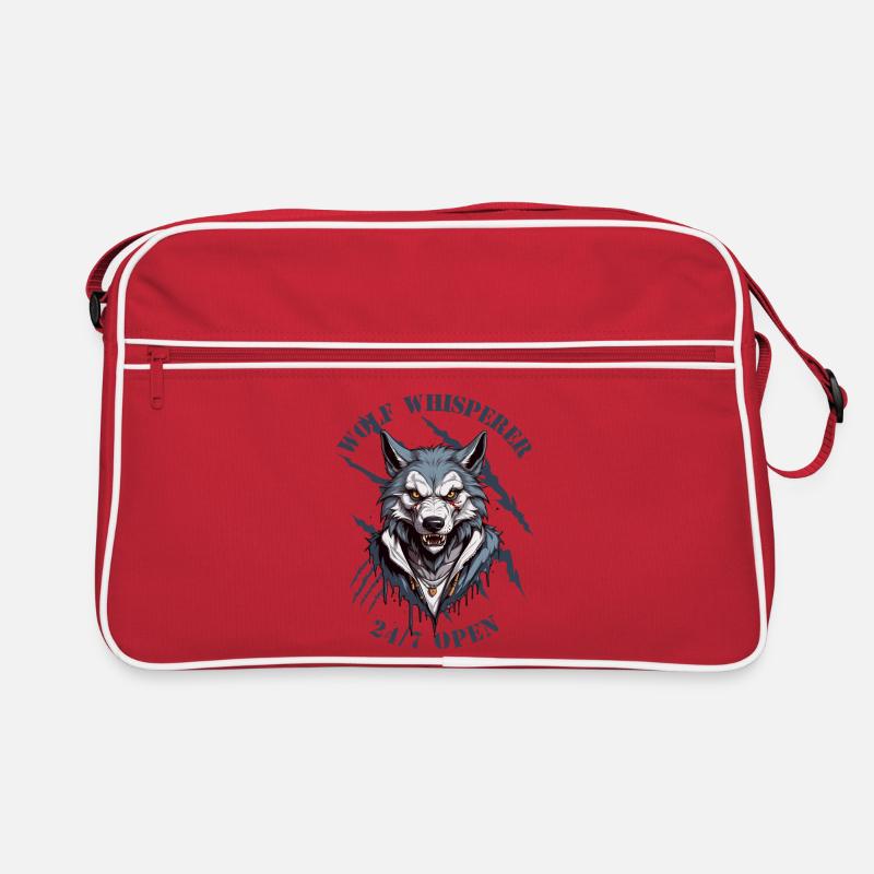 Wolf Flüsterer 24/7 Geöffnet Retro Tasche