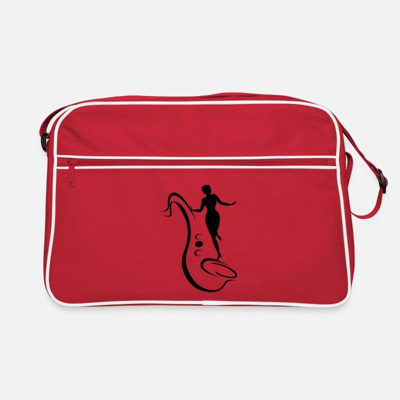 Frau und Saxophon Retro Tasche