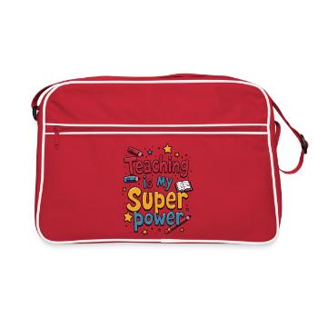 L’enseignement est mon superpouvoir - Sac Retro - rouge/blanc - Devant