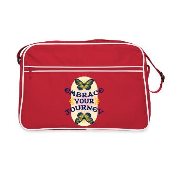 Embrace Your Journey – Butterfly Retro - Retro Bag - red/white - Front