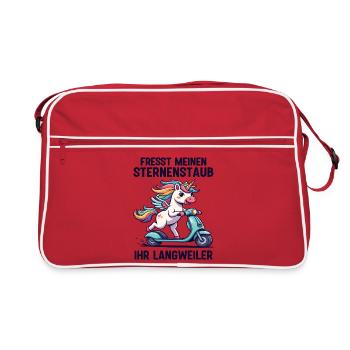 Roller-Einhorn - Retro Tasche - Rot/Weiß - Vorne