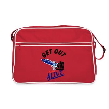 Get out and Stay Alive - Fisch in Falle - Retro Bag - red/white - Front